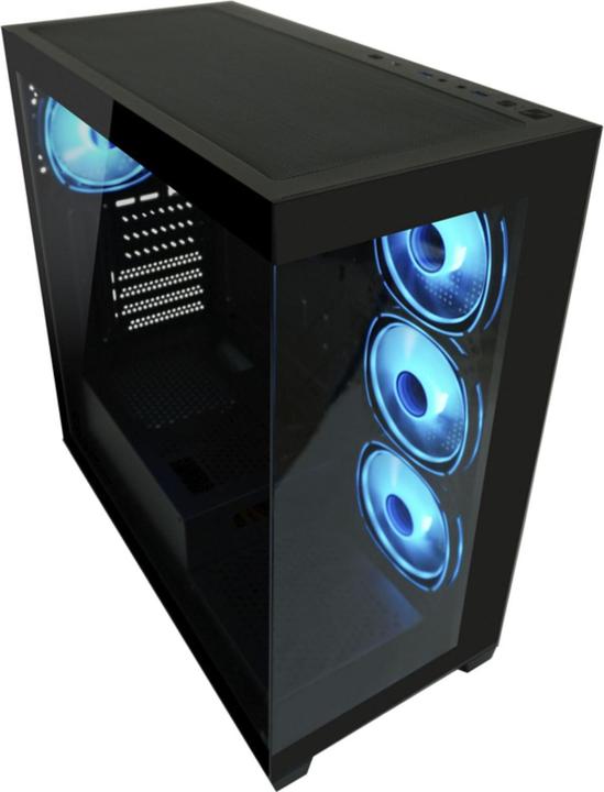Actual product image LC-Power Housing MidiTower 715B black USB3.2/Audio,without power supply,SEAMLESS X (mATX, Mini-ITX, ATX)
