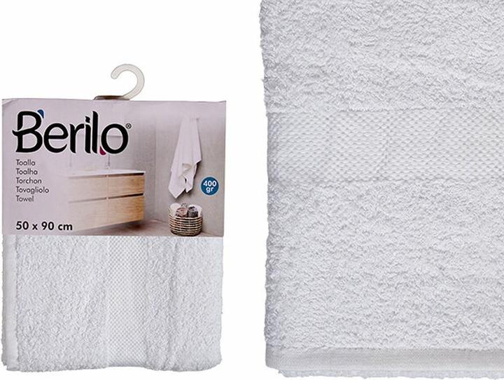 Immagine prodotto Berilo Badetuch 89677 Weiss 80 % Baumwolle 20 % Polyester 50 x 90 cm (6 Stück) (50 x 90 cm)