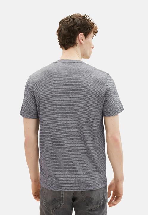 Produktbild Tom Tailor T-Shirt Gestreiftes Kurzarmshirt mit Rundhalsausschnitt und Foto-Print (XXL)