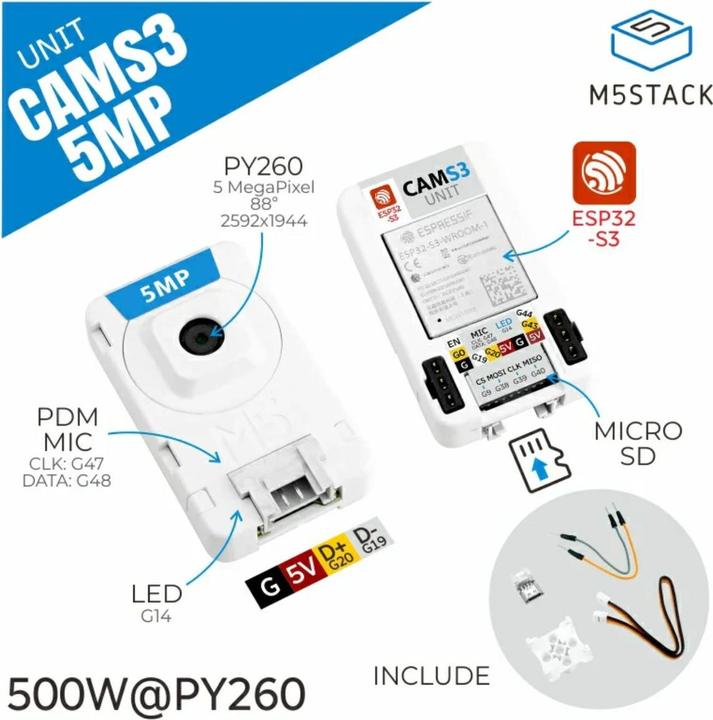 Actual product image M5Stack CamS3 Wifi Camera Unit 5MP