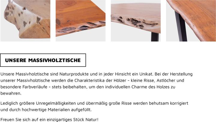 Produktbild SAM NICK Baumkante massiv Akazie (300 x 100 x 77 cm)