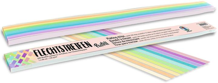 Image du produit Ursus Papier craft 200 pièces, bandes tressées pastel (130 g/m², 200 x)