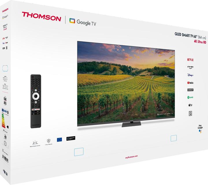 Actual product image Thomson TV 65 UHD SMART 4K QLE T2/C2S2 GOOGLE TV PIEDE (65", QLED, 4K)
