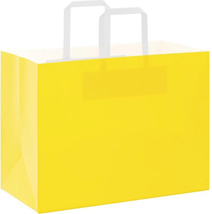 Produktbild VidaXL Kraftpapiertüten 50 Stk. mit Henkel Gelb 32x17x25 cm Papiertüte (Geschenktüte, 50 x)