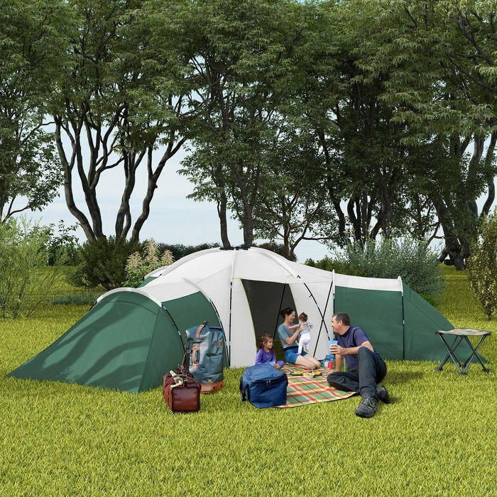 Actual product image Swisshandel24 Tunnelzelt Campingzelt für 6-9 Personen mit 3 Schlafzimmern, Wohnzimmer, Veranda (Tunnel tent, 6 persons)