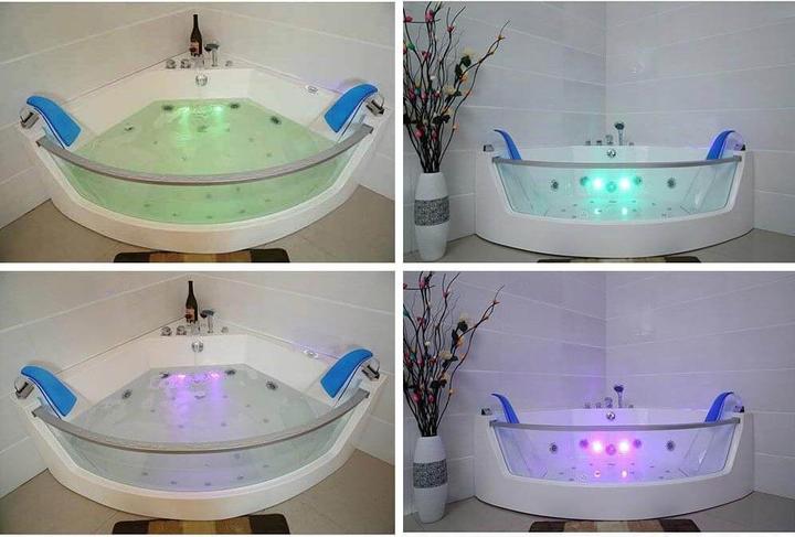 Produktbild Home Deluxe Whirlpool Badewanne mit LED Lichttherapie NAUTICA L - 140x140cm (140 cm, 140 cm)