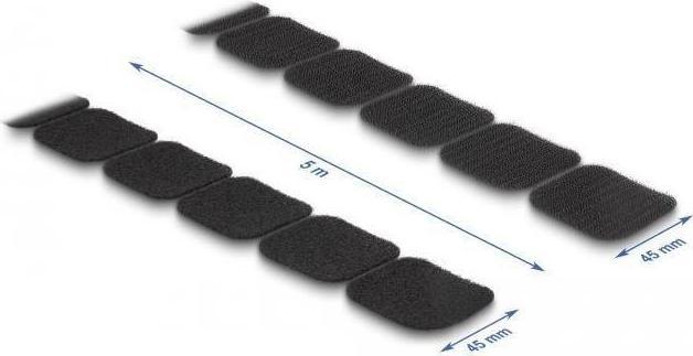Immagine prodotto Delock Tappetino in velcro in rotolo autoadesivo con adesivo e feltro 45 x 50 mm (Fascette in velcro, 5 mm, 1 pz.)