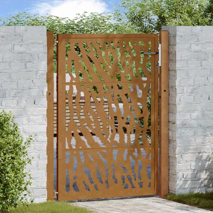 Actual product image VidaXL Garden gate 105x130 cm Weatherproof steel track design Fence gate