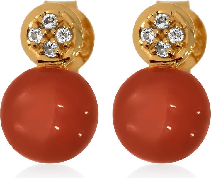 Image du produit Xen Clou d'oreille avec pierre de lune Chocolate et topaze blanche env. 3,07 ct. plaqué or jaune (Argent sterling 925)