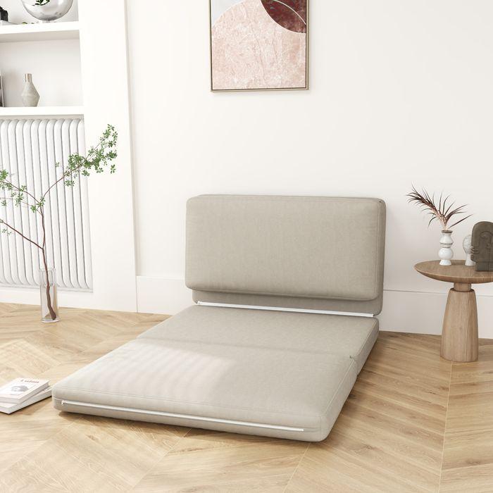 Produktbild Swisshandel24 Bodensofa 3-in-1 Klappbar Schlafsofa mit Samtoptik, bis 240kg, beige