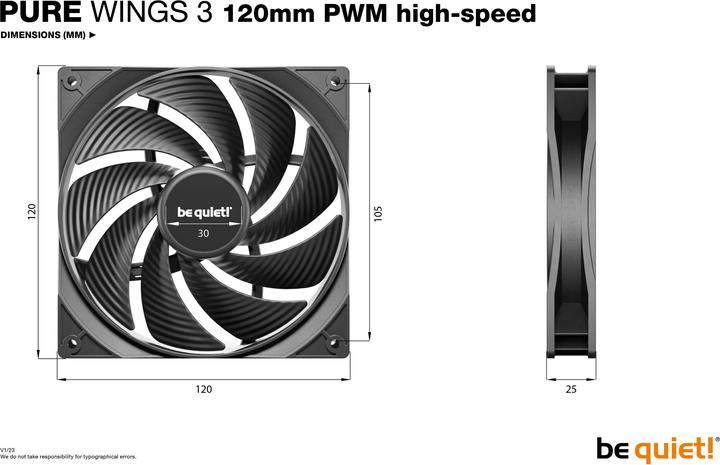 Immagine prodotto be quiet! Ali Pure 3 PWM HS 120x120x25 (120 mm, 1 x)