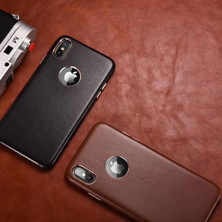 Produktbild Xoomz iPhone XS Max Case Real Lamb Leather Brown (Apple iPhone XS Max)