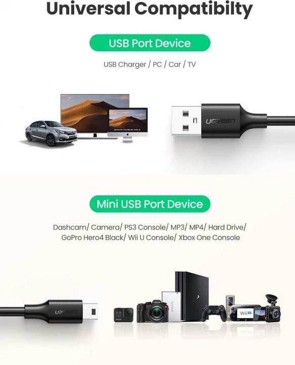 Image du produit Ugreen USB A – USB Mini-B (3 m, USB 2.0)