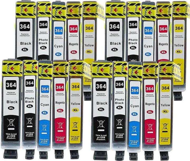 Actual product image Hermex Compatible HP PhotoSmart 7520 e-All-in-One cartridges (M, Y, PBK, C, FC)