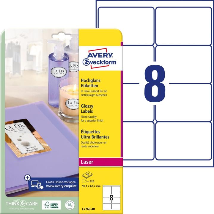 Actual product image Avery Photo labels, 99.1x67.7