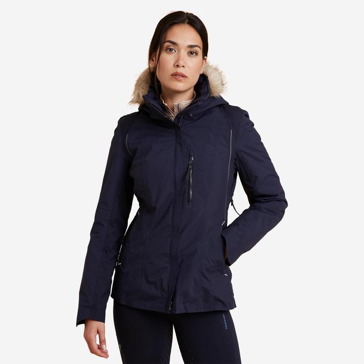 Produktbild Fouganza Winter-Reitjacke 580 wasserdicht Damen blau (M)