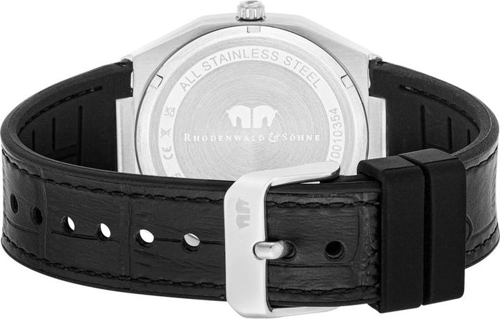 Actual product image Mens quartz watch Cooledge genuine leather/silicone black - 26519 (Analogue wristwatch, 42 mm)