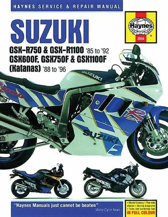 Actual product image Suzuki GSX-R750 & GSX-R1100, GSX600F, GSX750F & GSX1100F (Katanas) (86 - 96) (English, Haynes Publishing, 2015)