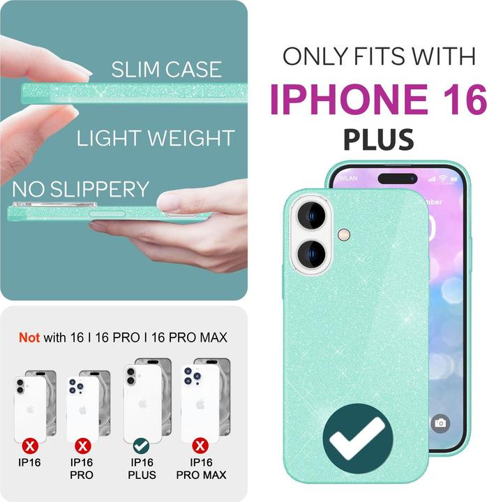 Produktbild Nalia Glitzer Hybrid Hülle (Apple iPhone 16 Plus)