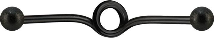 Produktbild Star Piercing Barbell schwarz Schleife mit zwei Kugeln gesprenkelt (ohne Messing, Chirurgenstahl 316L)