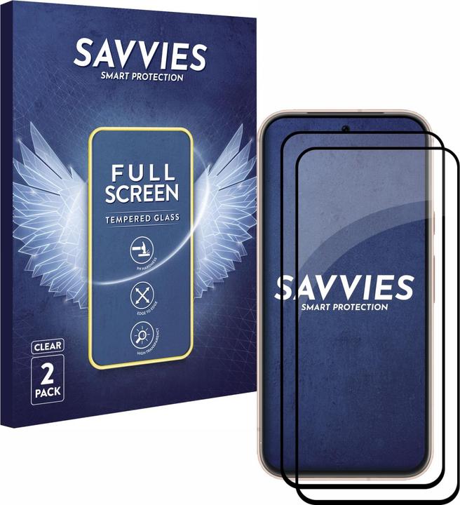 Actual product image Savvies Full-screen armoured glass screen protector (2 Piece, Google Pixel 8a)