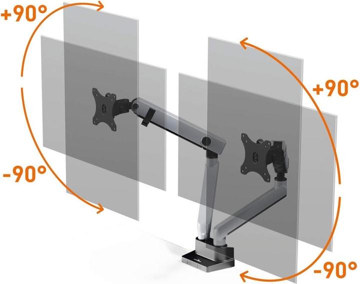 Produktbild Durable Monitorhalt. SELECT PLUS m Arm f 2 Mon. Tischb. Sil. (Tisch, 32")