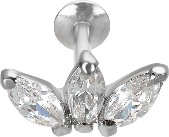Actual product image Bijouteria Ear piercing (Rhodium-plated silver 925, Zirconia)