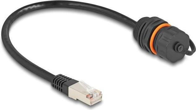 Produktbild Delock Kabel RJ45 Stecker zu RJ45 Buchse Cat.6A zum Einbau m (S/UTP, CAT6a, 0.25 m)