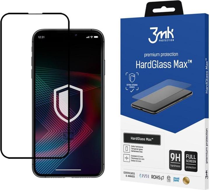 Actual product image 3MK LCD Security Slide hard glass Max Apple iPhone 14 Plus Black (1 Piece, Apple iPhone 14 Plus)