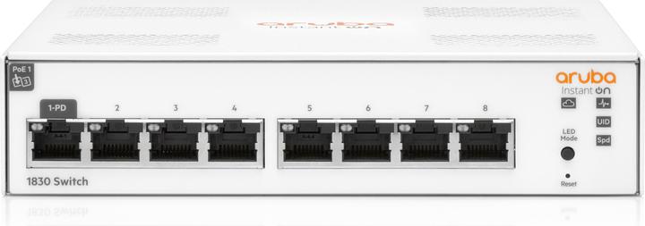 Produktbild HPE InstantOn (IOn) Switch 1830-8G, 8 Ports, 8x 1G RJ45 Ports, Stromversorgung über inkludiertes externe (8 Ports)