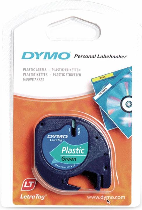 Produktbild Dymo Plastikband Schwarz auf Grün (1.20 cm, Grün, Schwarz)