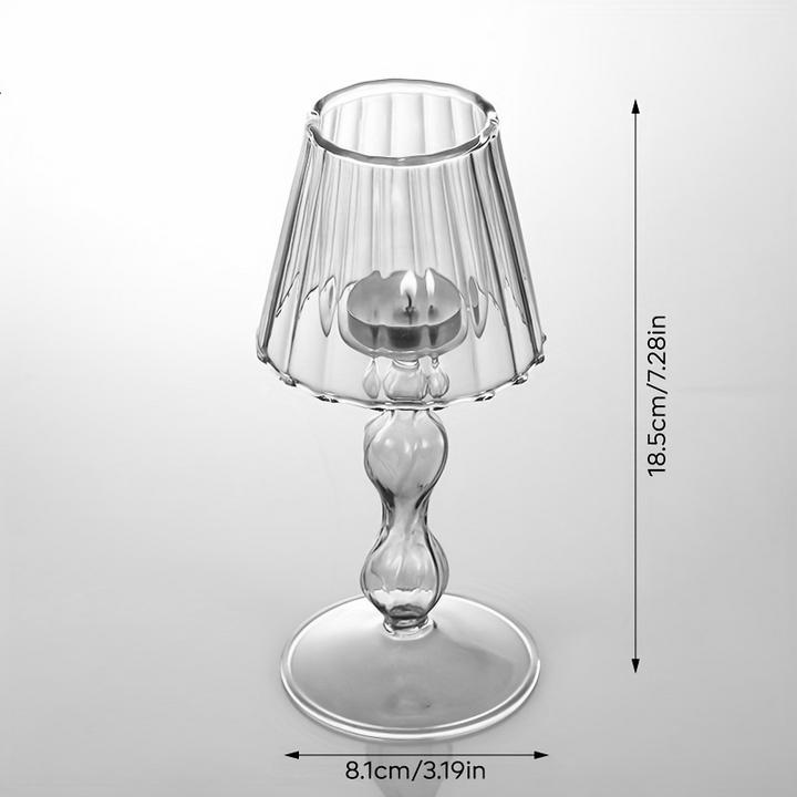 Produktbild Alopini Tischlampe Glas Kerzenständer, Tabletop dekorative Teelichter Kerzenständer, farbiges Glas