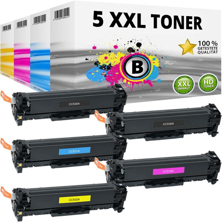 Image du produit Druckfuxx 5x TONER SET für HP COLOR LASERJET CP2025 DN CP2025 N CM2320FXI CM2320