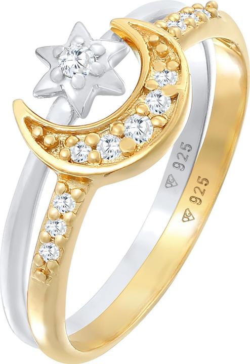 Image du produit Elli Astro, demi-lune, set d'anneaux, étoiles (54, Argent 925)