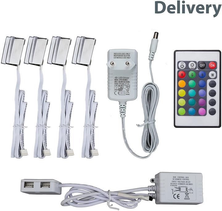 Produktbild B.K.Licht LED Glasbodenbeleuchtung 4er Set