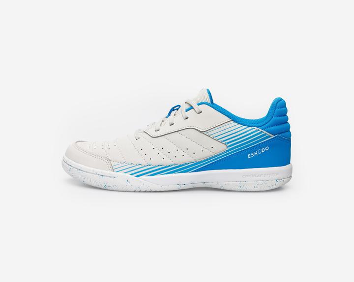 Image du produit Kipsta Kids' Futsal Trainers Eskudo 500 JR - Beige/Blue (37)