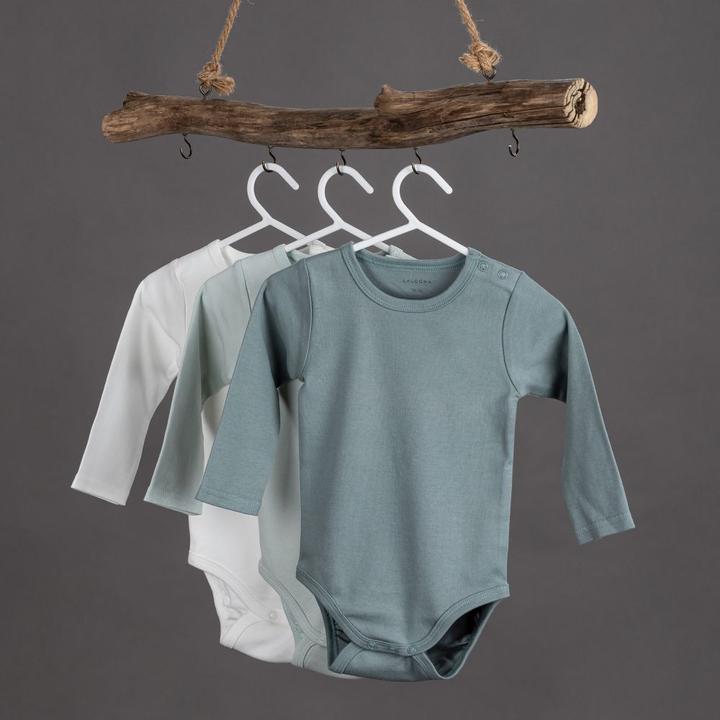 Actual product image La Loona LaLoona rompers & sets long sleeve bodysuit set incl. hangers - sage grey (80)
