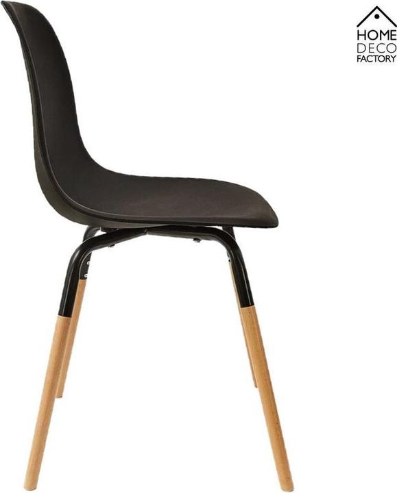 Actual product image WfG Skandinavischer Designer STUHL Esszimmerstuhl | Kunststoff Sitz und Beine aus Holz SCHWARZ