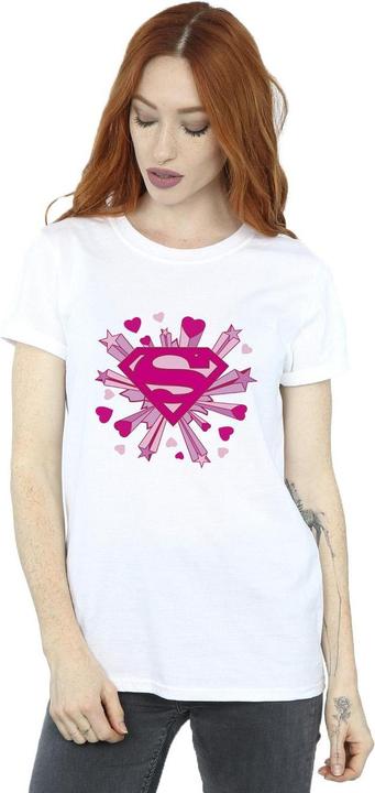 Produktbild Superman Pink Hearts And Stars Logo TShirt (XXL)
