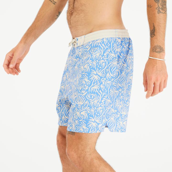 Immagine prodotto Olaian Pantaloncini da bagno da uomo Surf 100 lunghi 18" - Flora Blue (M)