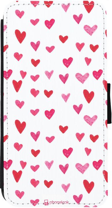 Actual product image PhoneLook Coque Wallet noir Valentine 2022 Many pink hearts (Apple iPhone 12)