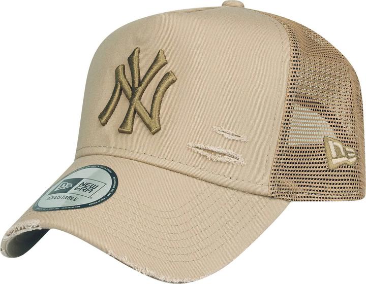 New Era Mesh Trucker Cap DISTRESSED New York Yankees camel