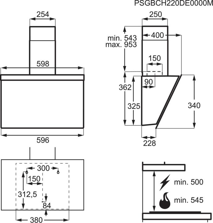 Actual product image AEG DVE 5661 HB Wall-mounted cooker head-free (Wall hood)