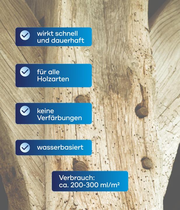 Produktbild Plid Holzwurmtod 5l - für ca. 25m² / Holzschutz Holzwurmbekämpfung Holzwurmmittel (Farblos, 5 l)
