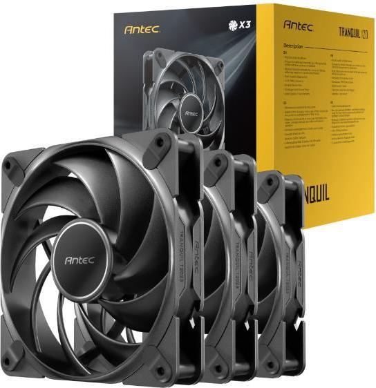 Produktbild Antec Tranquil 120, 120 mm x 25 mm Gehäuselüfter, PWM-Lüfter, 2000 U/min, 59,23 CFM, 2,46 mmHO, 4-p (120 mm, 3 x)