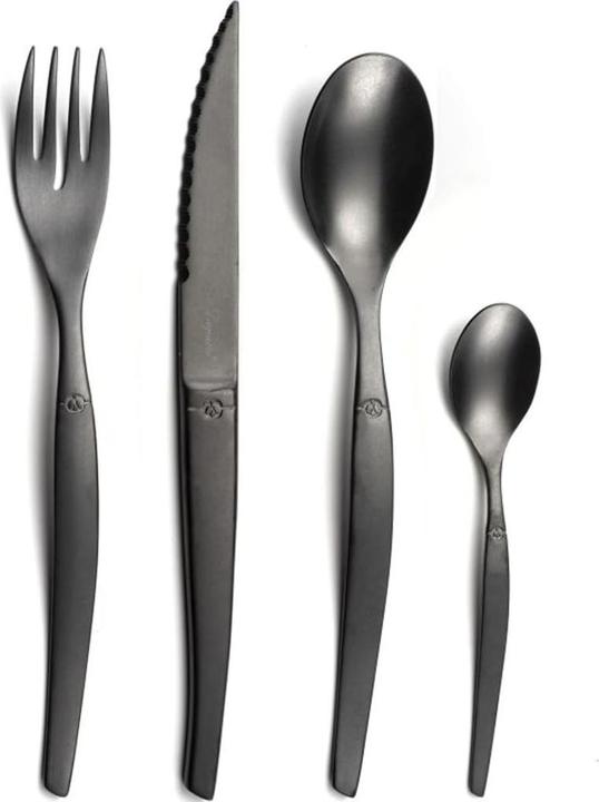 Produktbild Lou laguiole JET Besteckset 16-teilig PVD schwarz, satiniert, für 4 Personen (16 Stück, Besteck Set)
