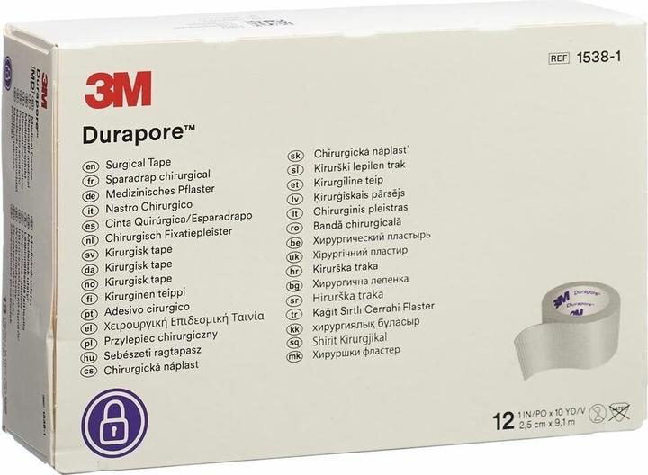 Actual product image 3M Durapore synthetic silk roll plasters 50mmx9.14m 6 pcs (6 x)