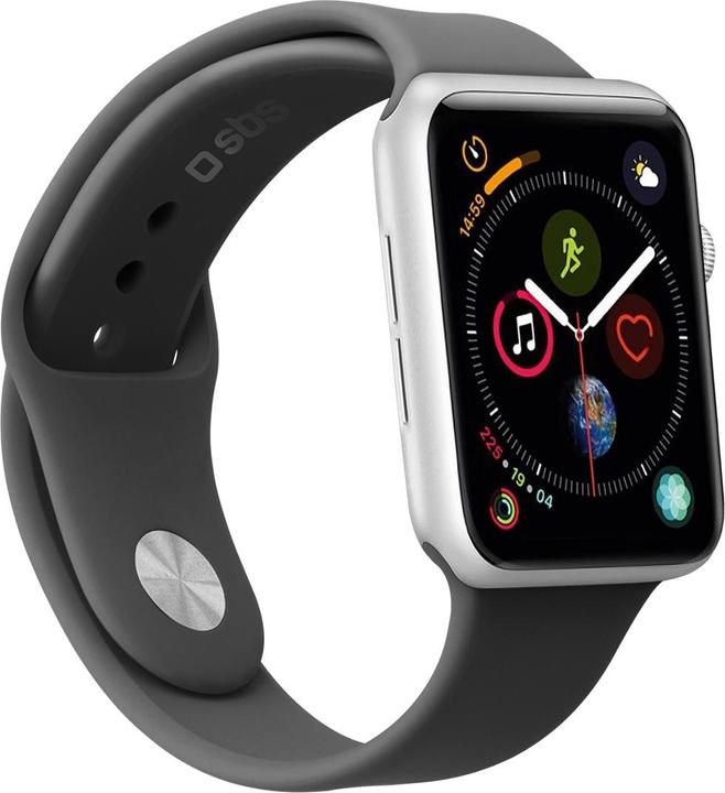 Image du produit SBS Bracelet pour Apple Watch Series 3/4/5/6/7/SE 44mm taille M noir (Silicone, 4)