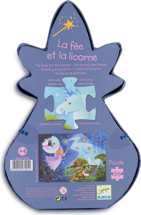 Actual product image Djeco The fairy and the unicorn (36 pieces)