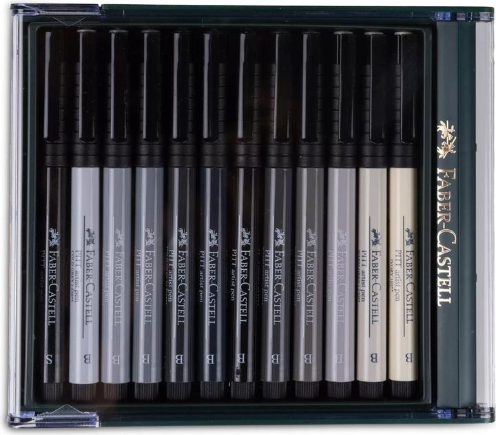Image du produit Faber-Castell Jeu d'encre de dessin pigmenté (Gris, 12 x)
